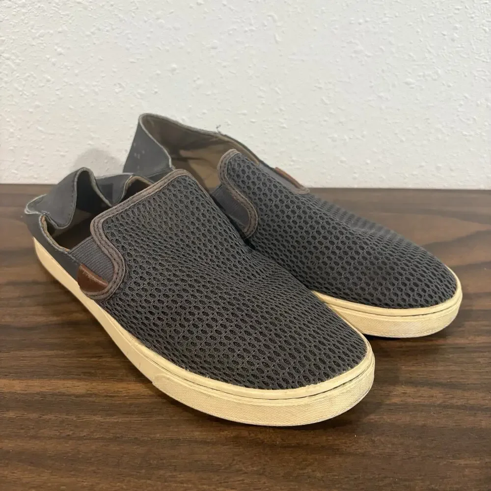 OluKai Pehuea Slip‎ On Gray Mesh Casual Sneakers Shoes Womens Size 8.5